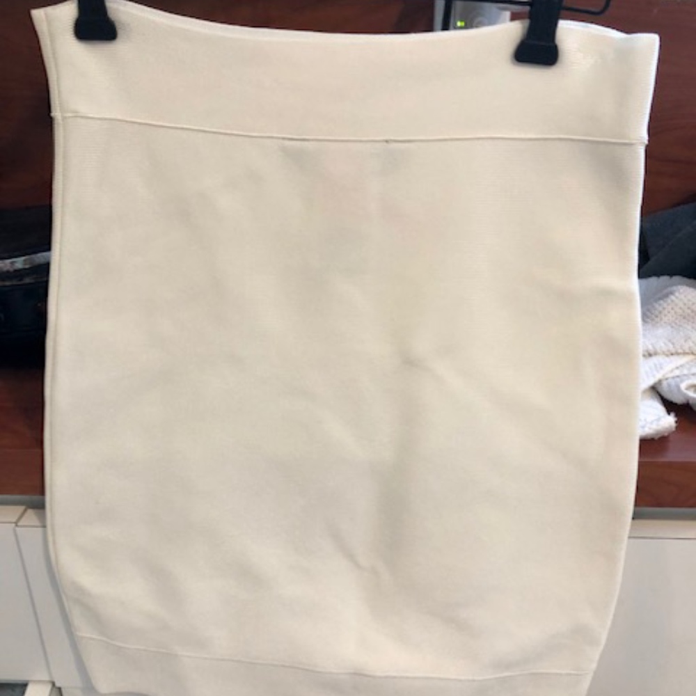 BCBG cream bandage skirt mini medium (runs small)